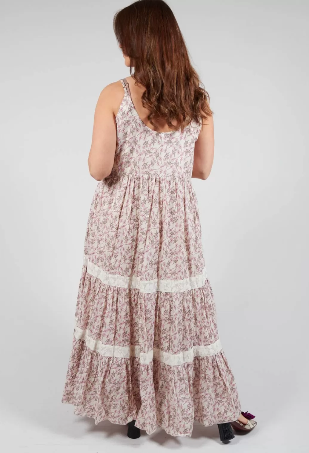 Dresses^Rhum & Raisin A Line Dress With Thin Straps In Floral Rosa Print