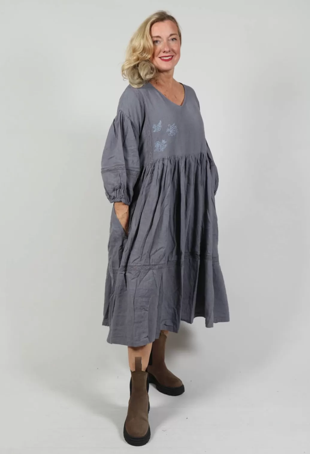 Dresses^Ewa I Walla Avril Dress In Dim Grey