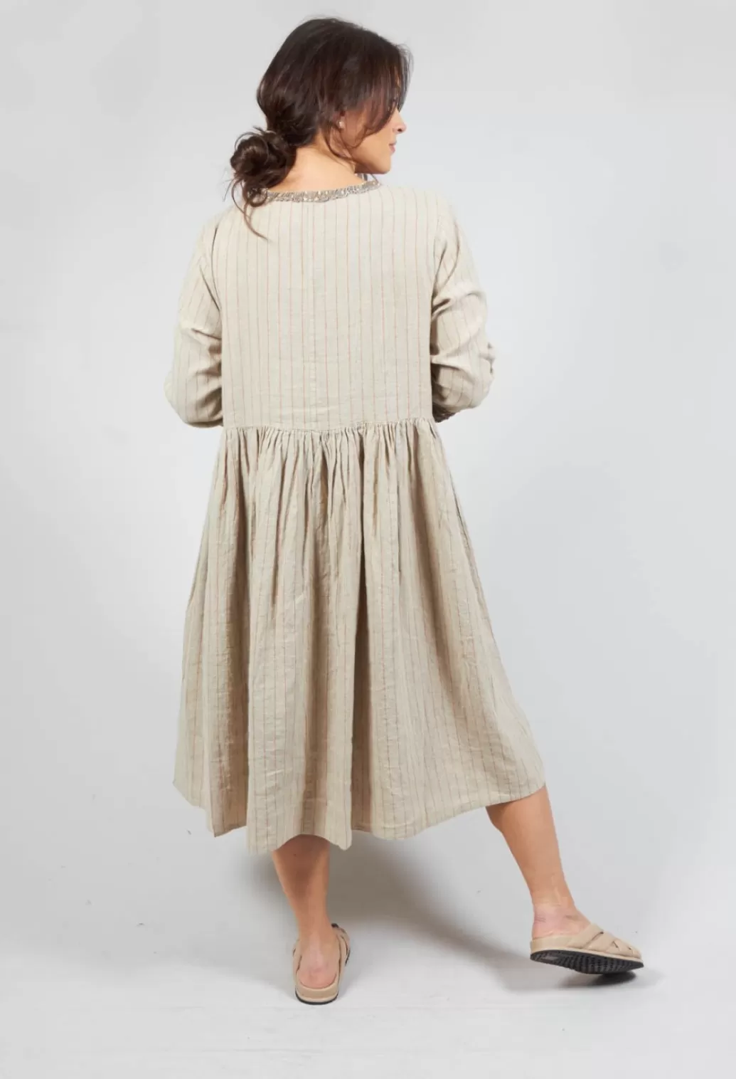 Dresses^Ewa I Walla Bianca Dress In Pinstripe Linen