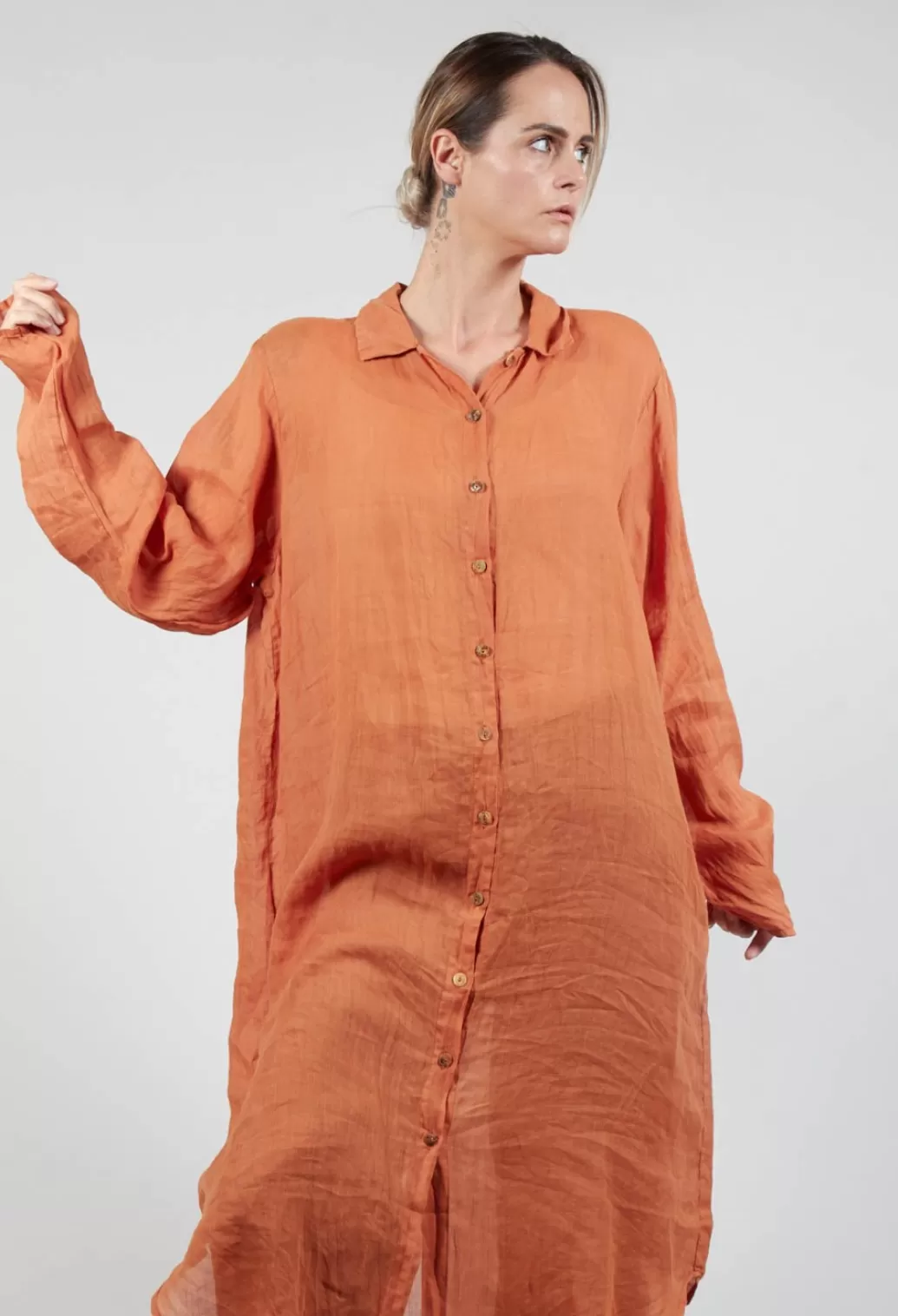 Shirts & Blouses^Privatsachen Bloomai Shirt Dress In Wurzel Orange