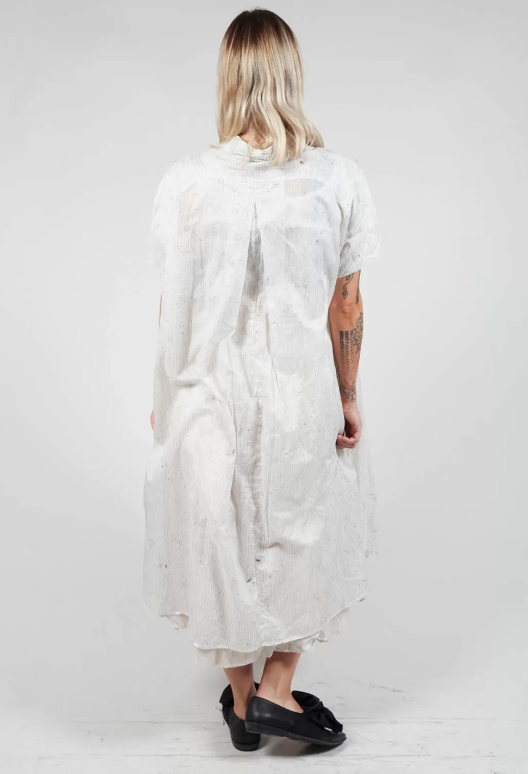 Skirts^Rundholz Black Label Bubble Hem Skirt With Pleat Detail In Landscape Pearl Stripe