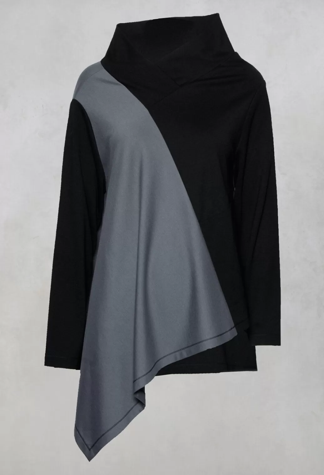 Shirts & Blouses^Xenia Design Cabi Top With Grey Panneling In Black And Grey