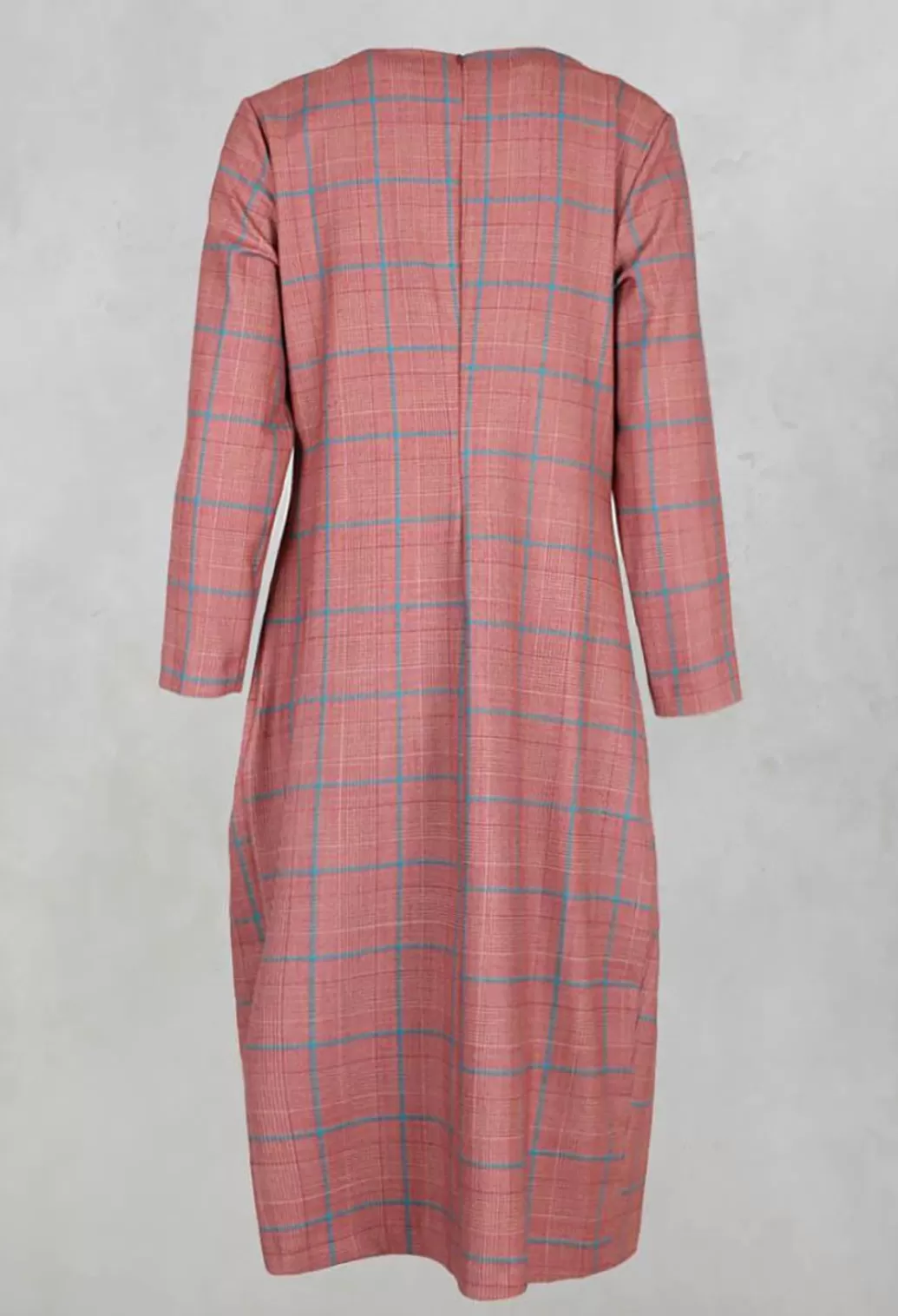 Dresses^Niù Checked Shift Style Trapeze Dress With Pockets In Ruby Red