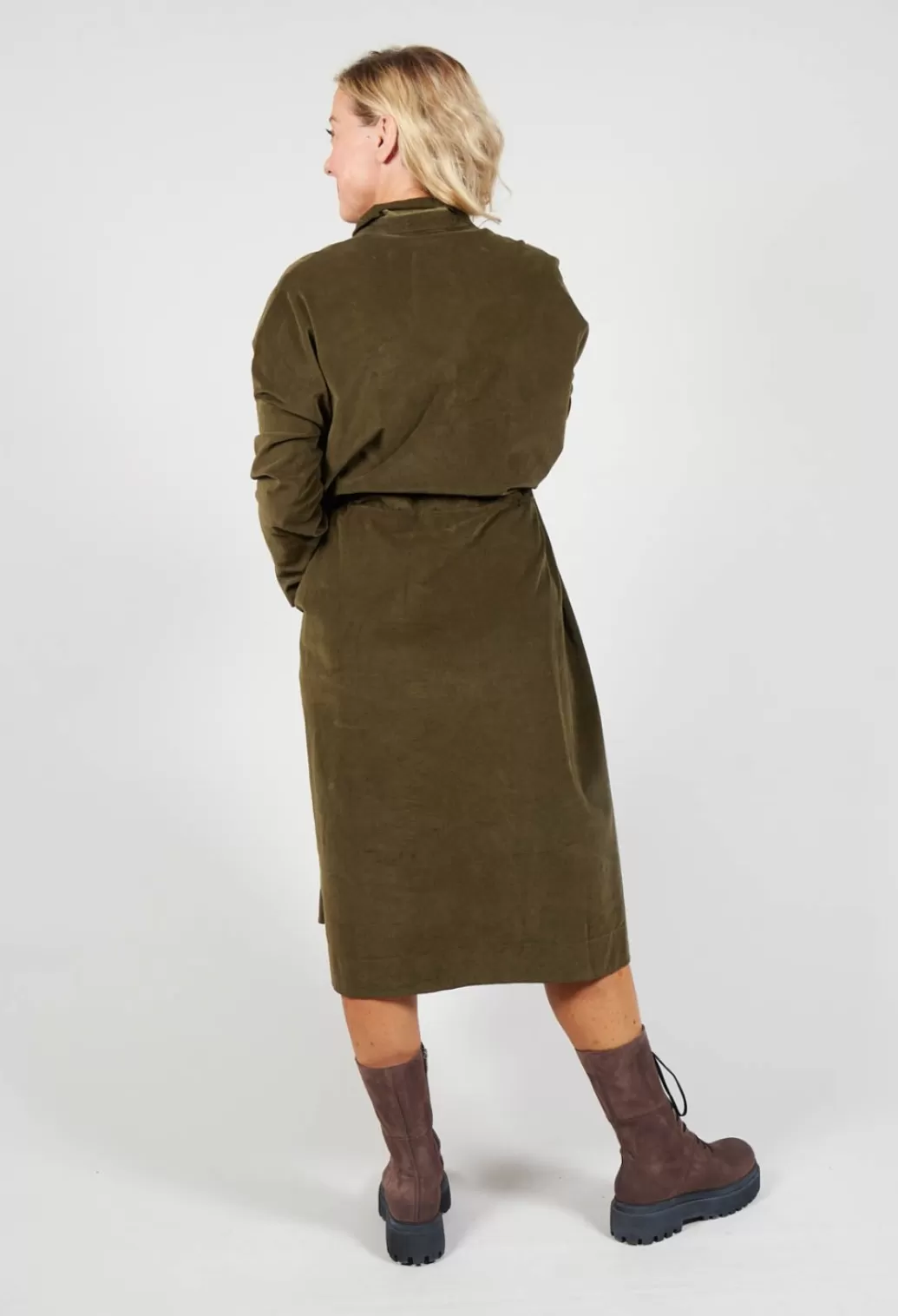 Dresses^Album Di Famiglia Collar Drawstring Dress In Olive