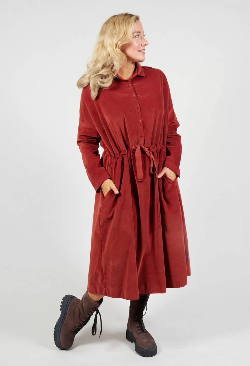 Dresses^Album Di Famiglia Collar Drawstring Dress In Red