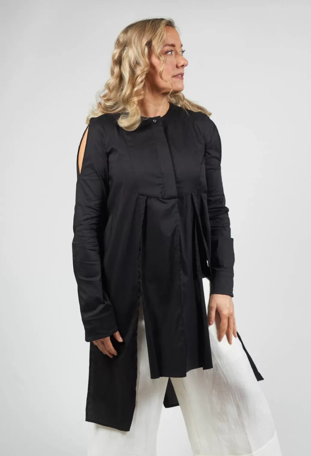 Shirts & Blouses^Malloni Collarless Shirt Chianti In Nero