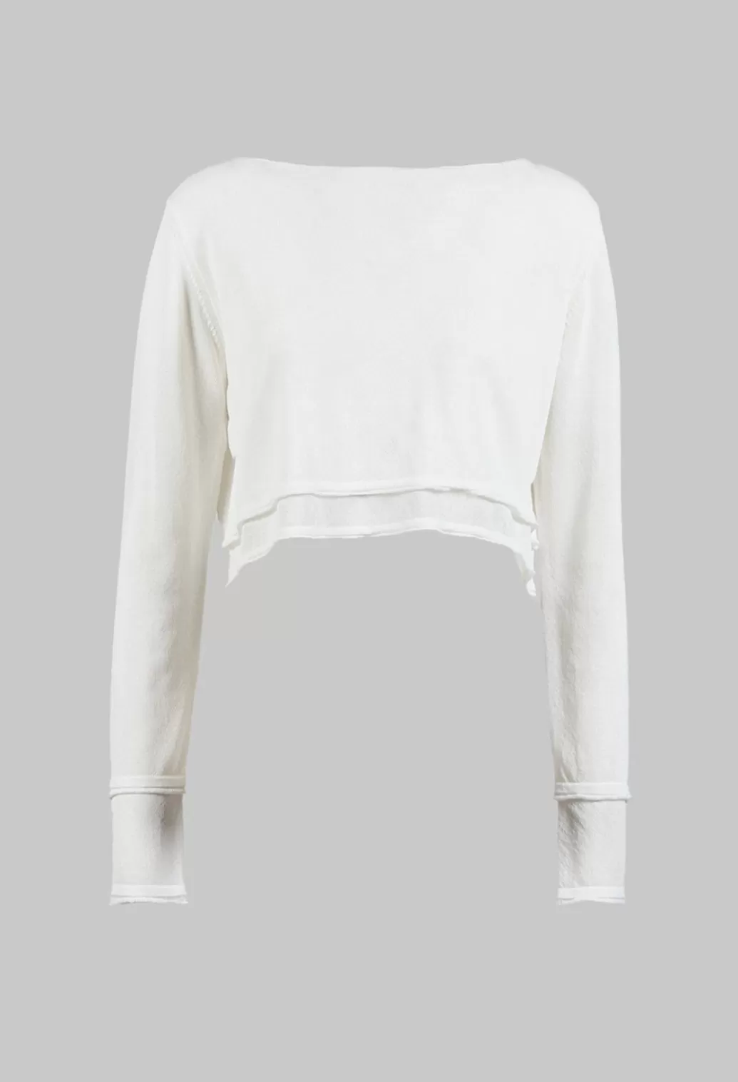 Jumpers^Sarah Pacini Cropped Lightweight Jumper In Ivory