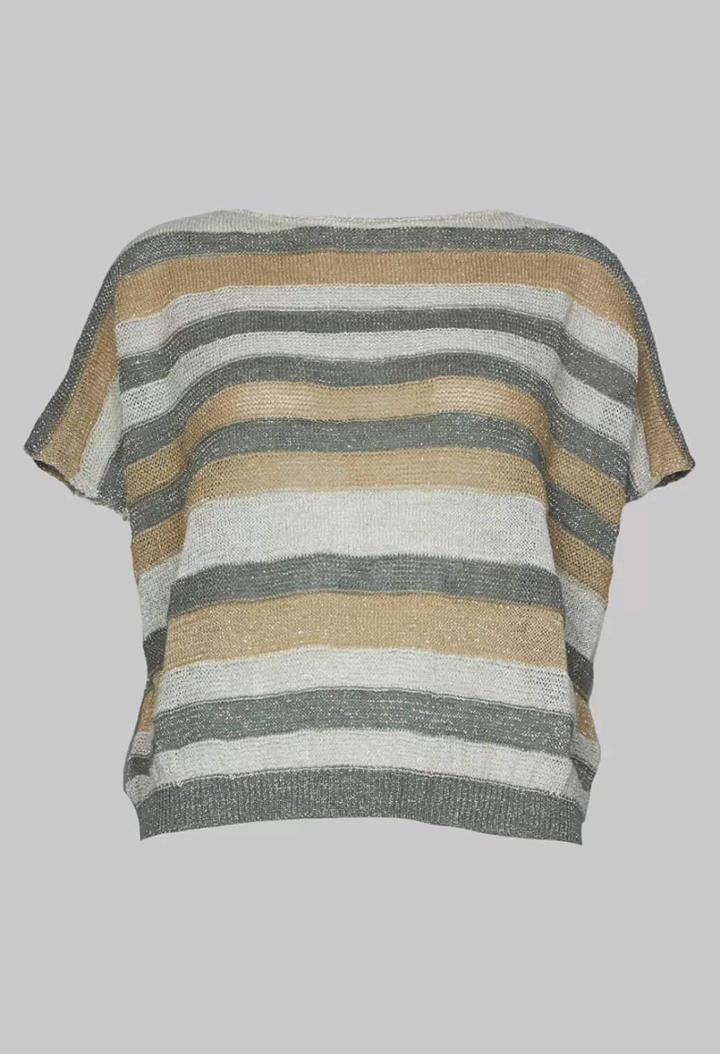 Jumpers^Sarah Pacini Cropped Metallic Stripe Knit