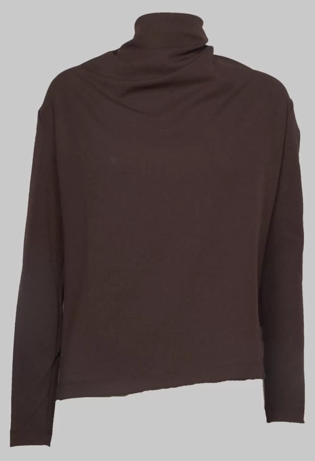 Shirts & Blouses^Xenia Design Draped Neck Blouse With Long Sleeves In Dark Brown