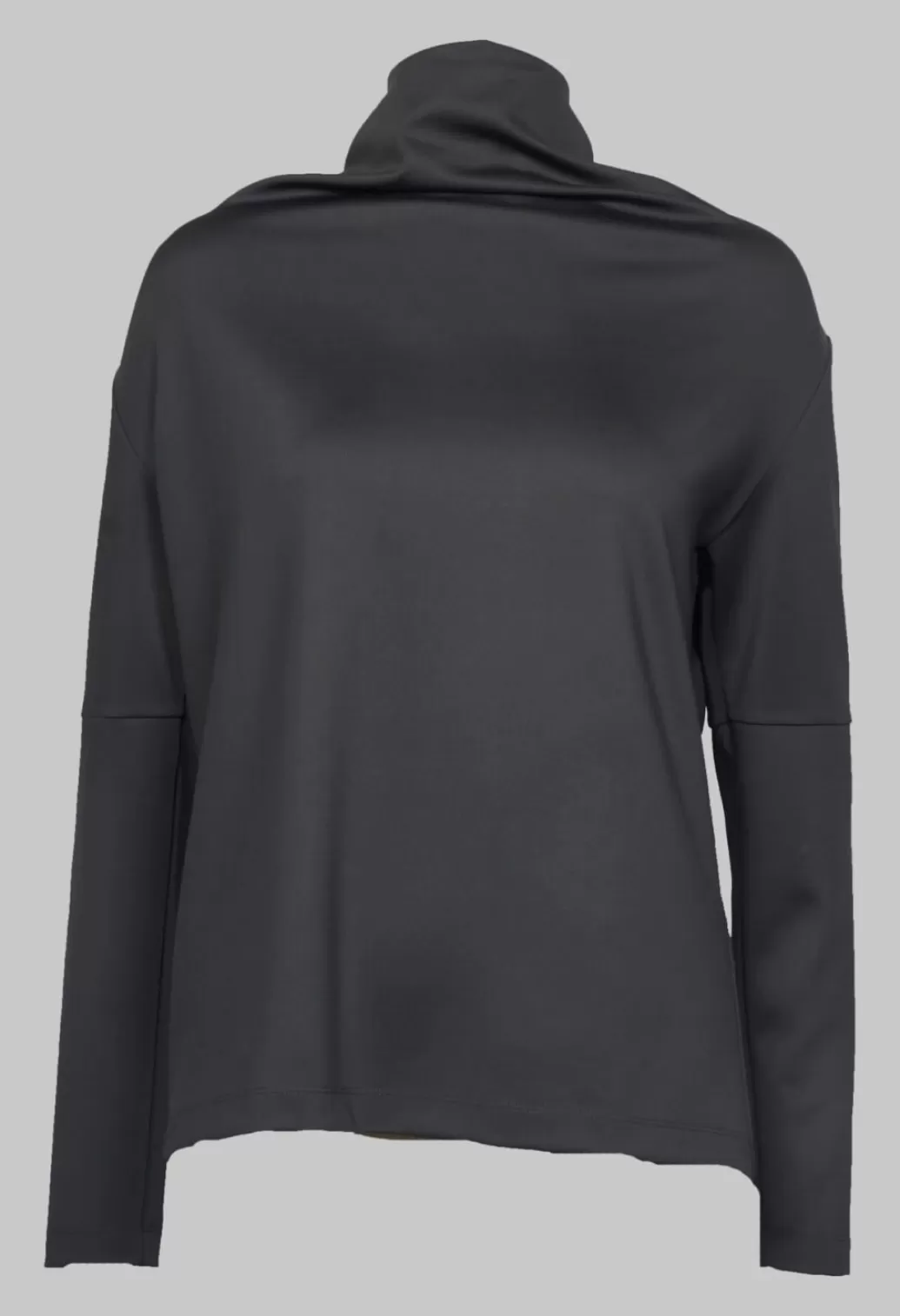 Shirts & Blouses^Xenia Design Draped Neck Top With Long Sleeves In Dark Grey