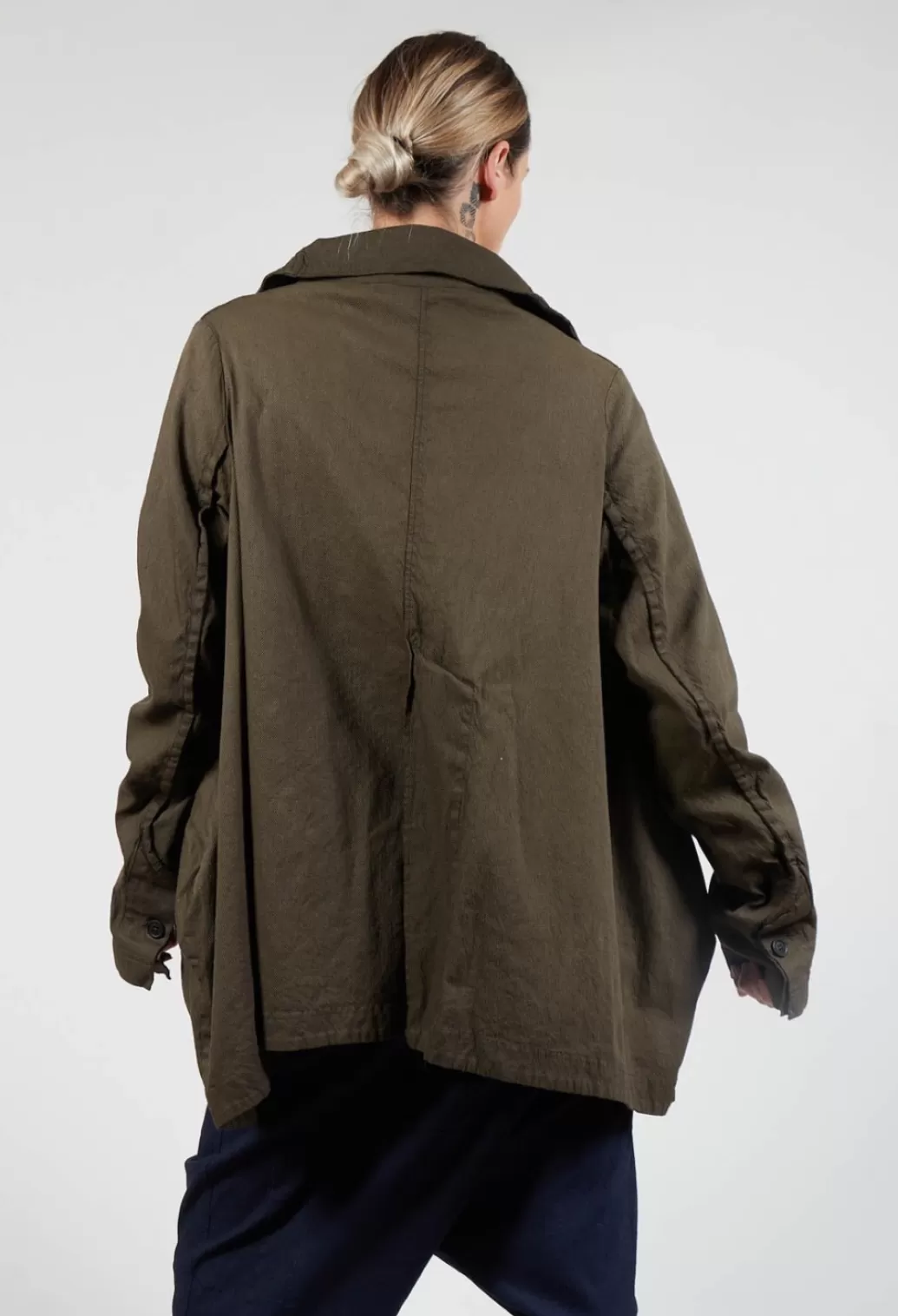Jackets^Rundholz Dip High Neck Wide Fit Jacket With Statement Pockets In Khaki