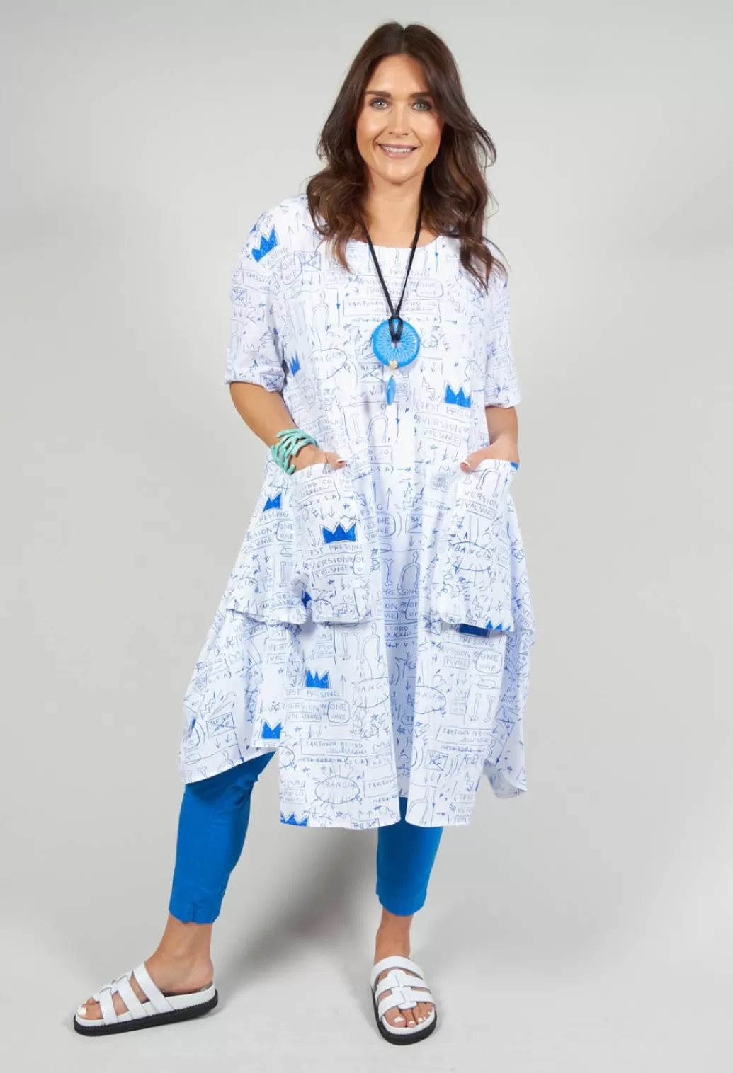 Dresses^Bread and Butter Jersey Dress With Oversized Pockets In Blue And White