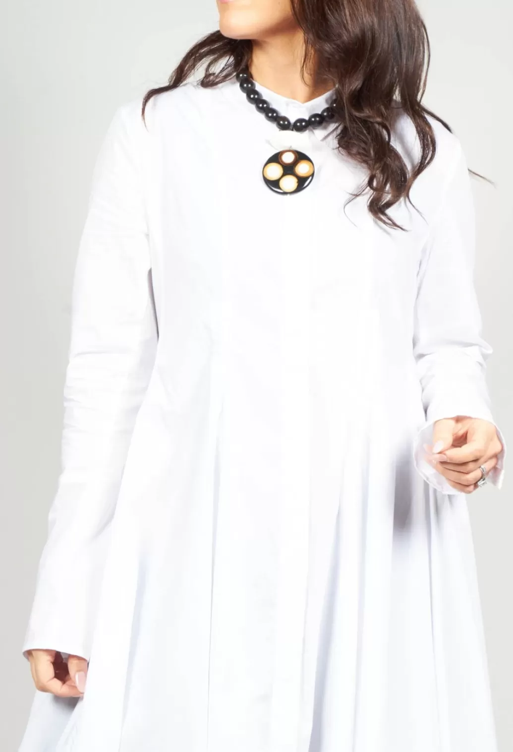 Dresses^Rundholz Mainline Long Shirt Dress With Front And Back Tie Gathers In White