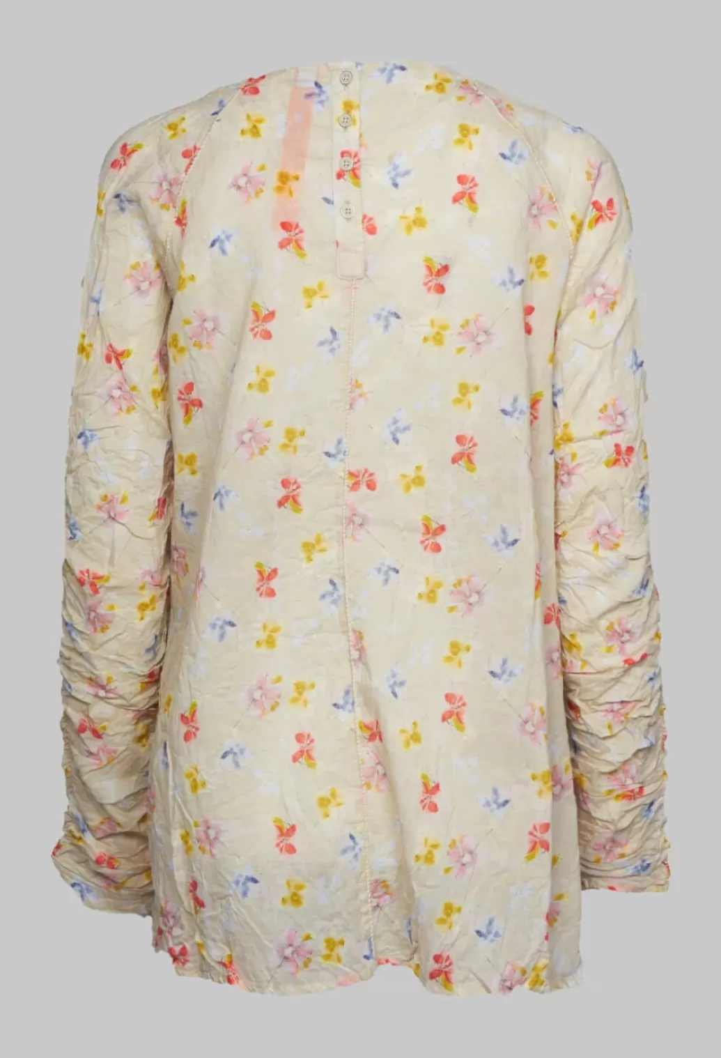 Shirts & Blouses^Ewa I Walla Long Sleeve Blouse With Lace Neckline Detail In Yellow Flower