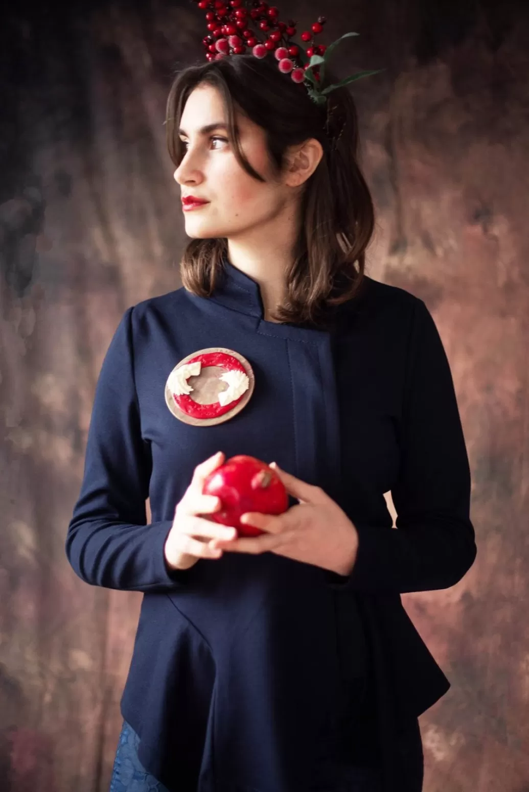 Jackets^Xenia Design Long Sleeve Jacket With Asymmetric Peplum Hem In Dark Blue