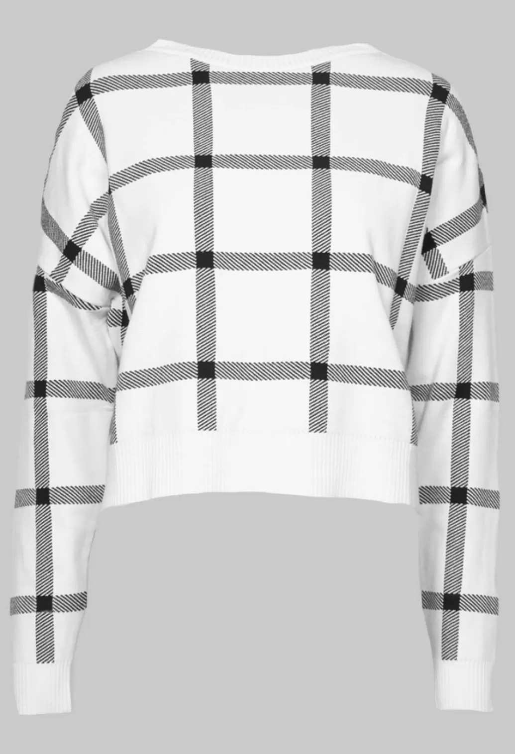 Jumpers^Sarah Pacini Long Sleeve Jumper With Check Design In White