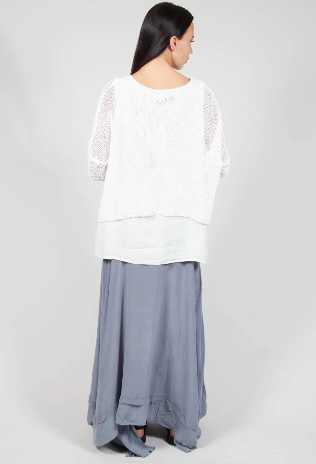 Skirts^Umit Unal Long Washed Silk Skirt With Patch Pocket Detail In Grey