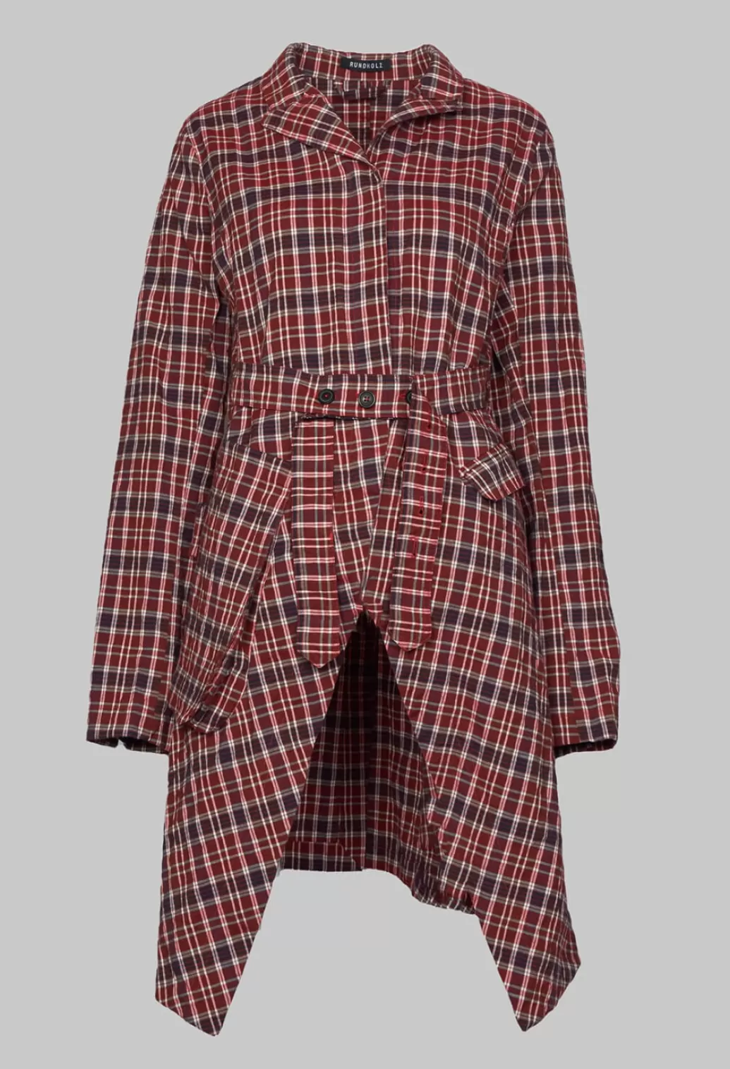 Coats^Rundholz Mainline Longline Belted Coat In Fraise Check