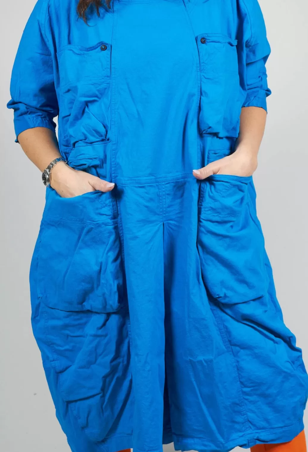Dresses^Rundholz Dip Loose Fit Wide Neck Dress With Large Pockets In Blue