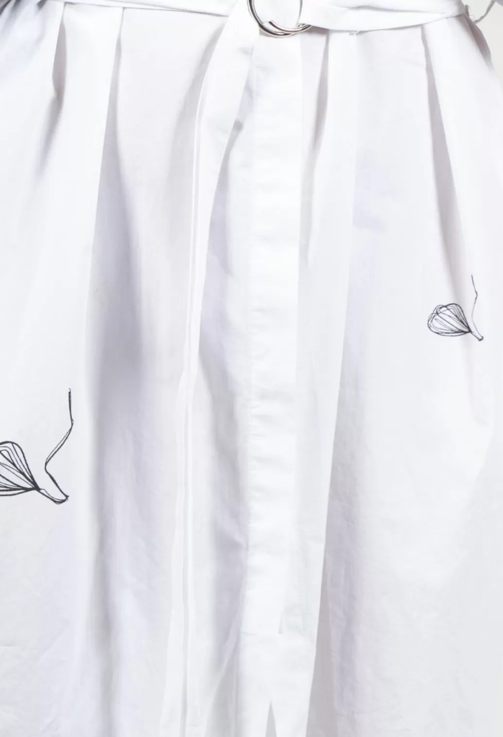 Dresses^Xenia Design Oversized Belted Shirt Dress With Pattern In White