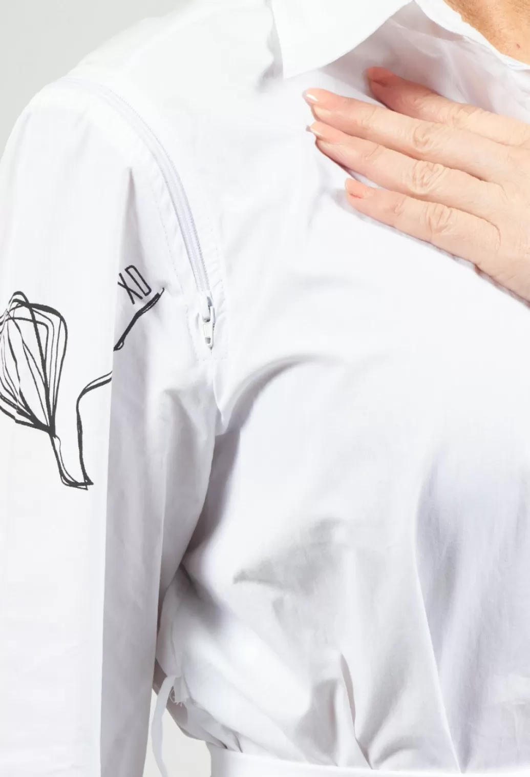 Dresses^Xenia Design Oversized Belted Shirt Dress With Pattern In White