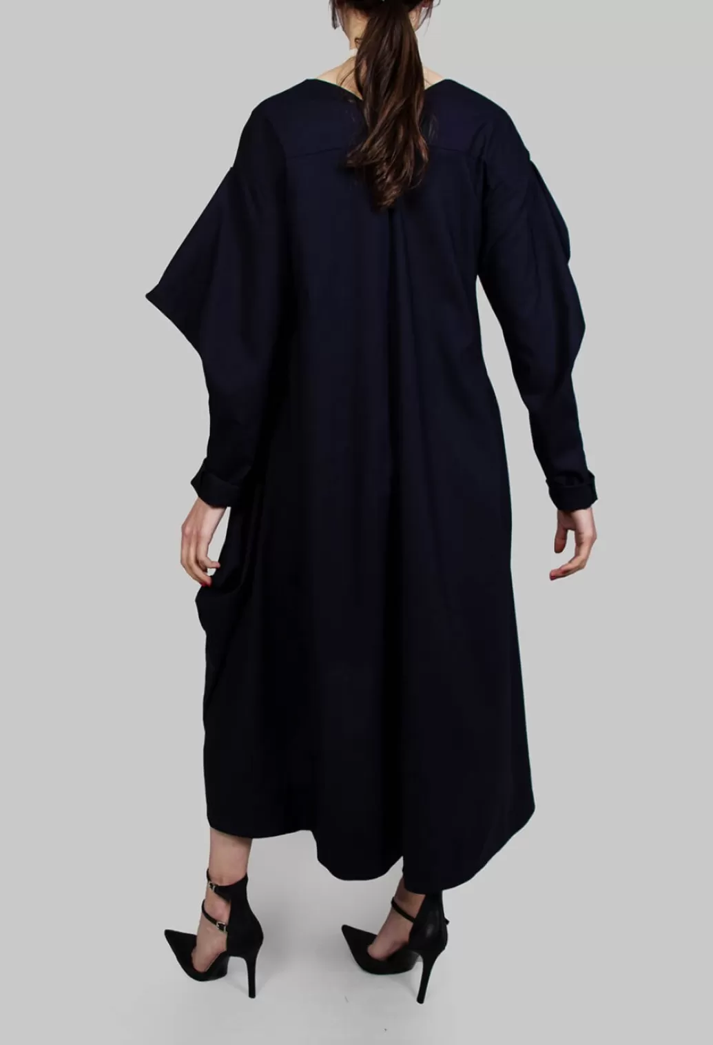 Dresses^Malloni Oversized V Neck Dress With Puff Sleeves In Kao Bleu