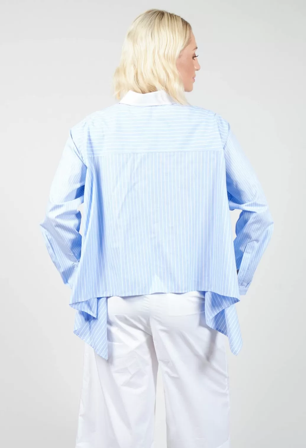 Shirts & Blouses^Malloni Pinstripe Shirt Ragno In Celeste