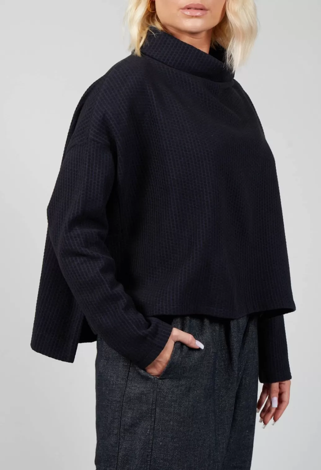Jumpers^Mes Soeurs & Moi Roll Neck Long Sleeve Jumper In Navy With Black Spots