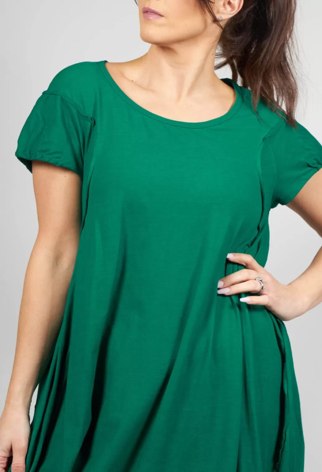 Dresses^Rundholz Dip Short Sleeved Jersey Dress With Gathered Hem In Green