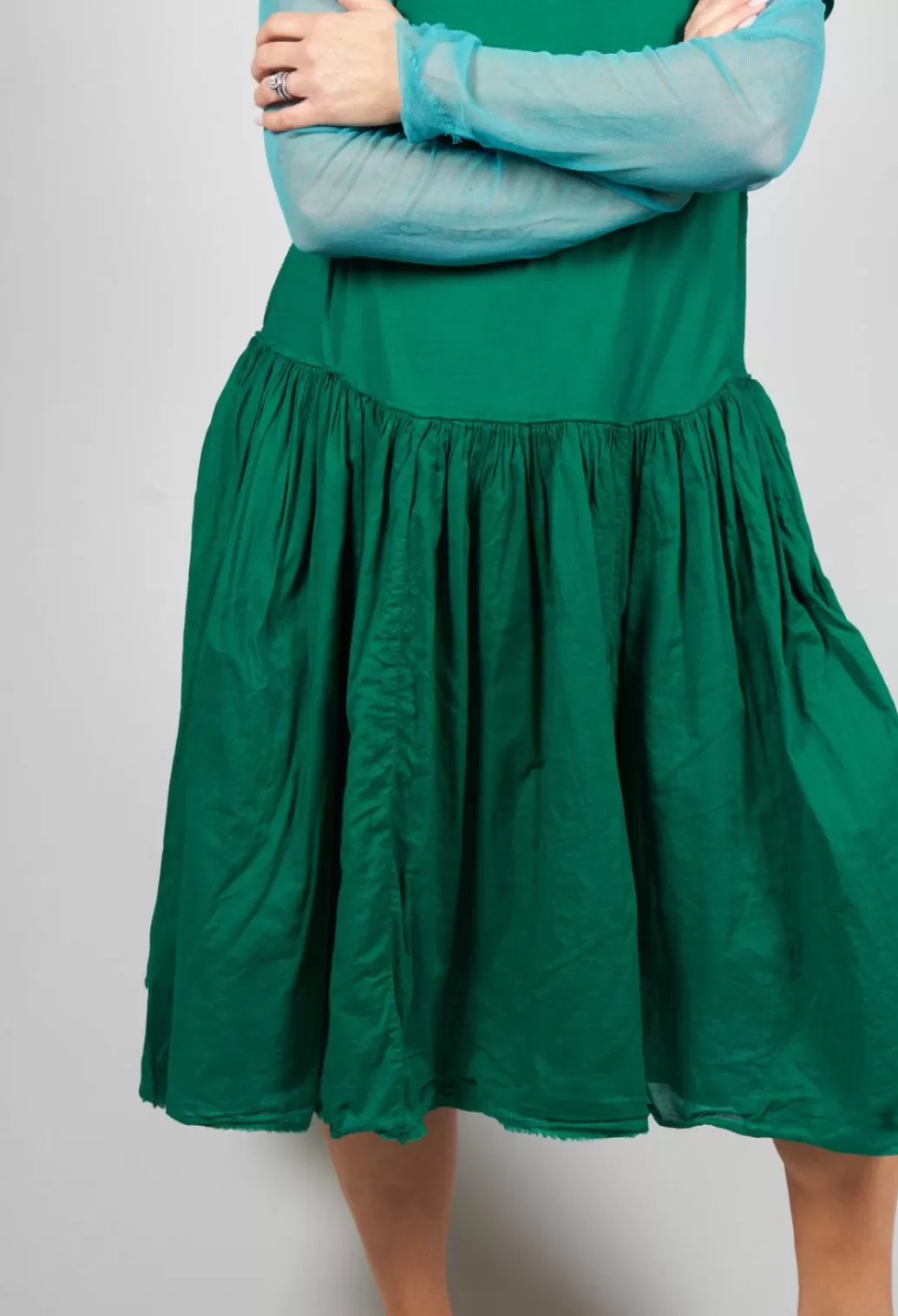 Dresses^Rundholz Dip Short Sleeved Jersey Dress With Gathered Waist In Green
