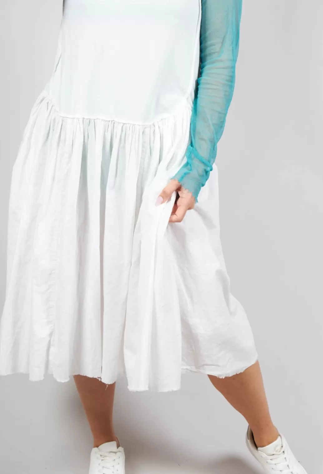 Dresses^Rundholz Dip Short Sleeved Jersey Dress With Gathered Waist In Star White