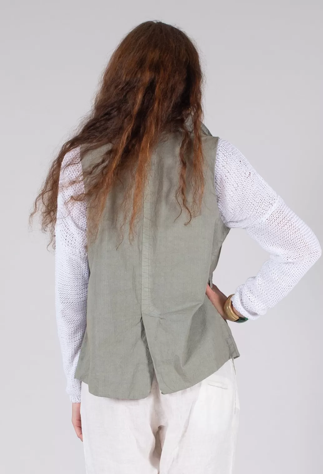 Jackets^Album Di Famiglia Sleeveless Blazer Cc In Stone Grey