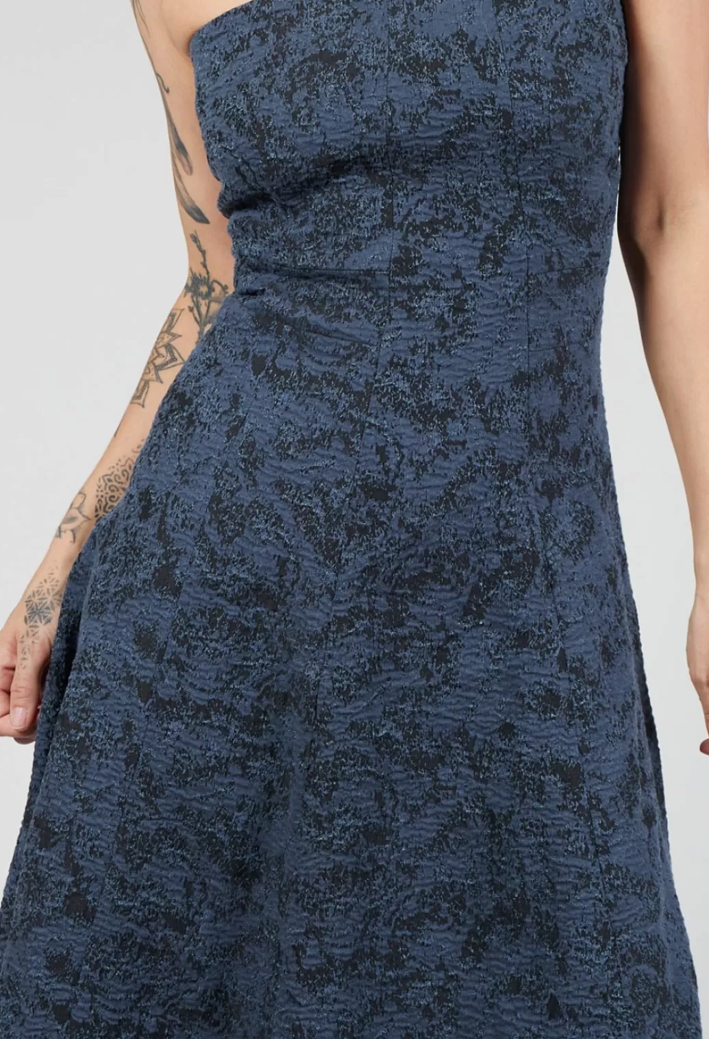Dresses^Lilith Strapless Dress With Textured Pattern And Flared Skirt In Ink