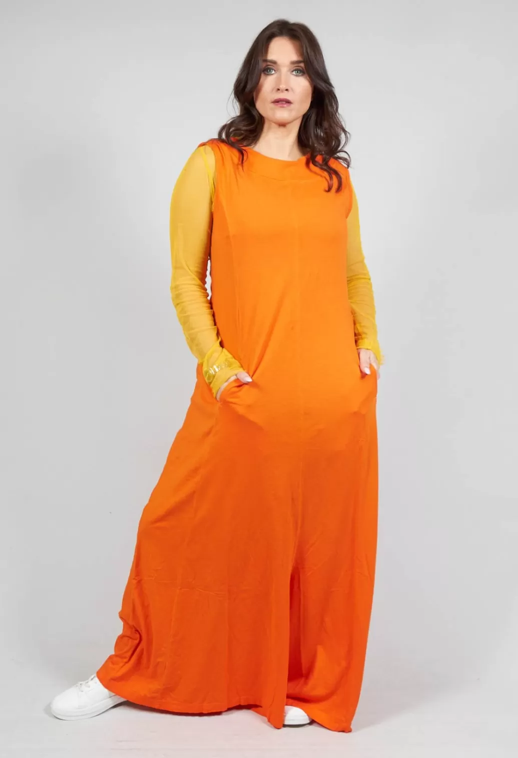 Jumpsuits^Rundholz Dip Striped Dye Effect Overalls With V Back In Orange