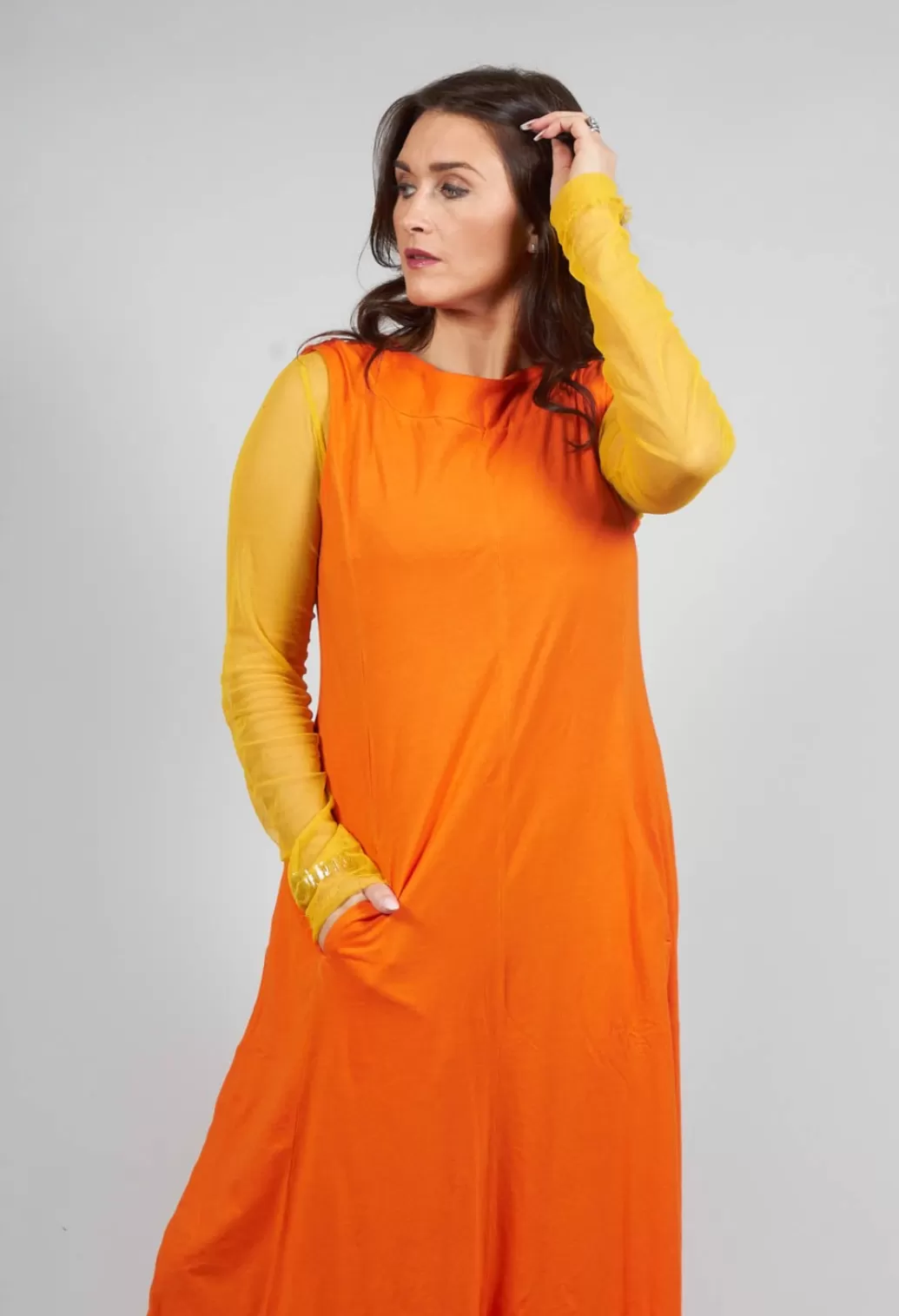 Jumpsuits^Rundholz Dip Striped Dye Effect Overalls With V Back In Orange