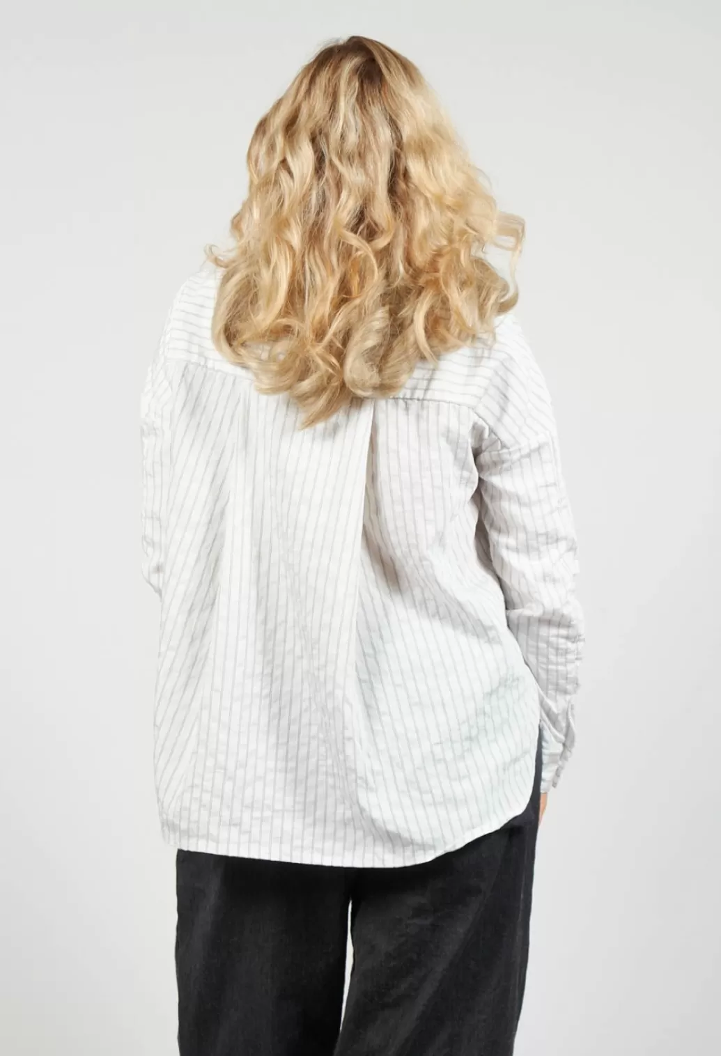 Shirts & Blouses^Album Di Famiglia Stripped Short Collar Shirt In Off White