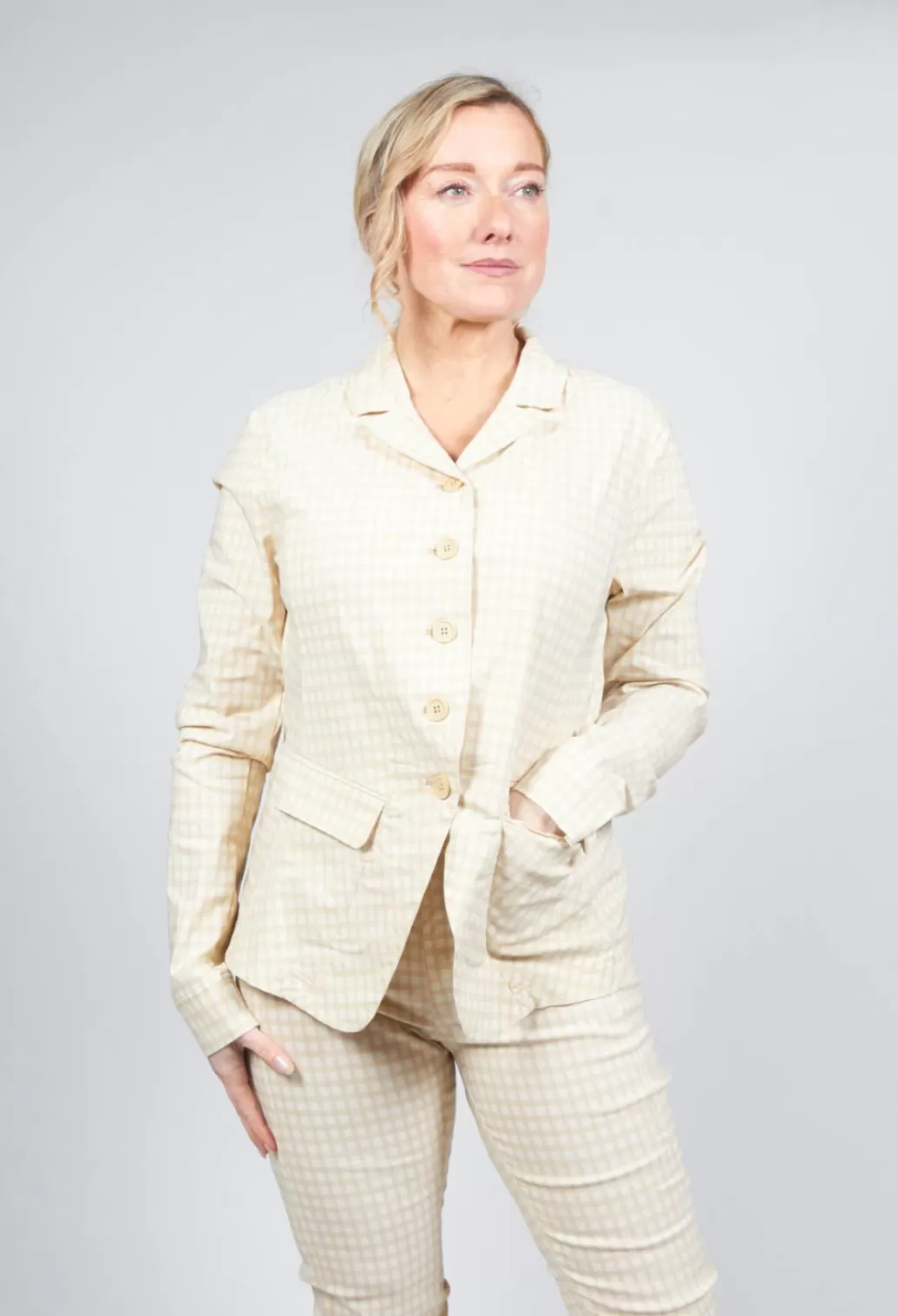 Jackets^Rundholz Black Label Tailored Button Through Jacket In Corn Check