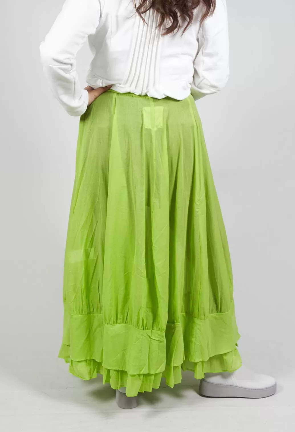 Skirts^Bread and Butter Tiered Long Skirt In Electric Green