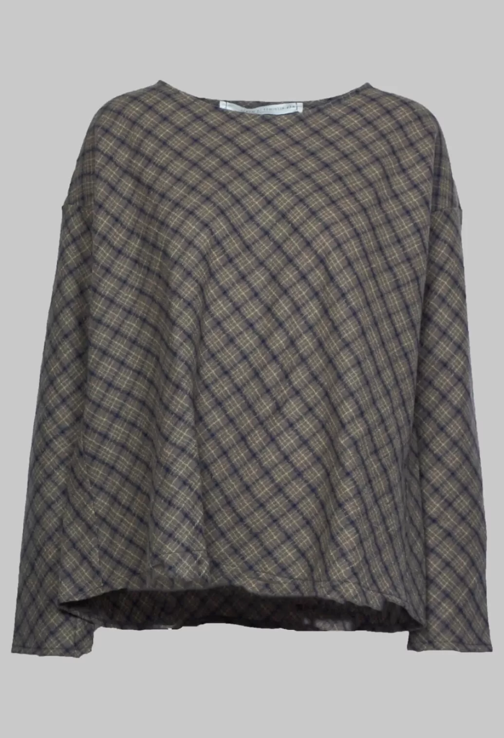 Shirts & Blouses^Album Di Famiglia Top With Tartan Wool In Grey