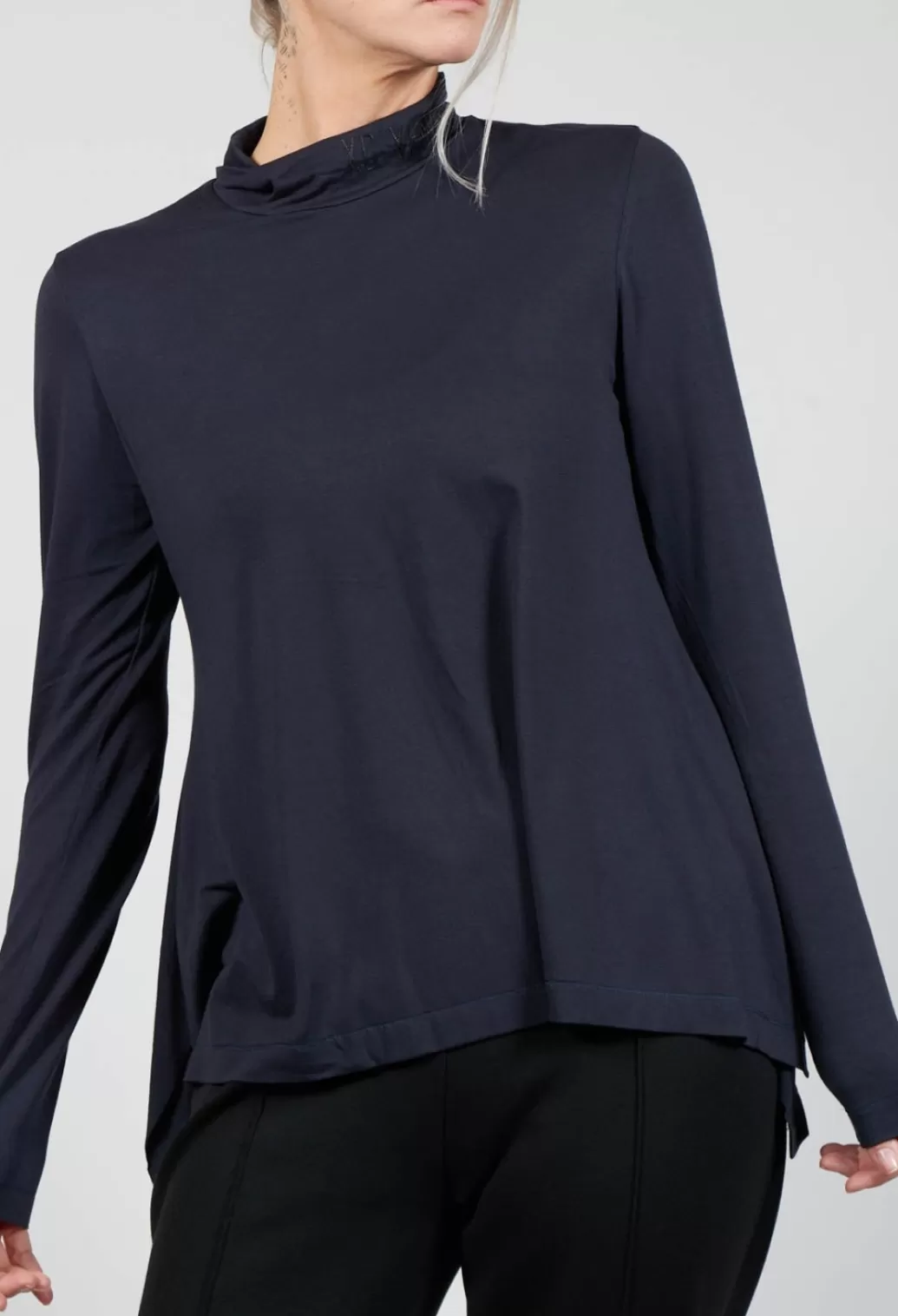 Shirts & Blouses^Xenia Design Turtle Neck Kord Top With Logo In Dark Blue