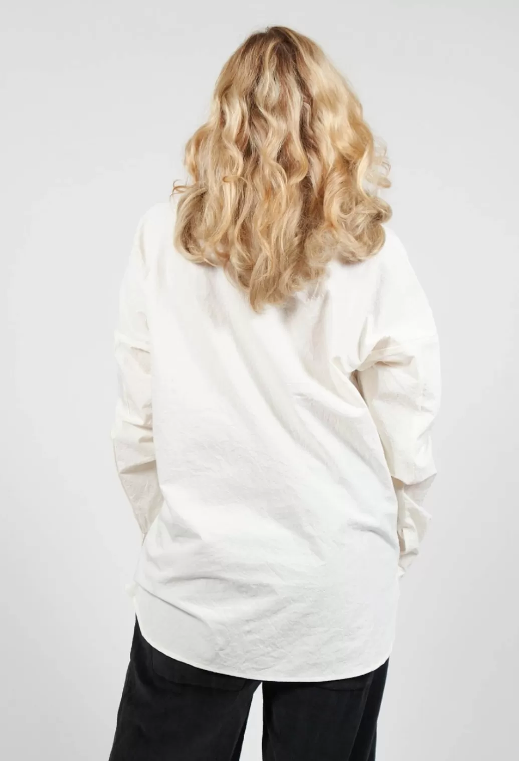 Shirts & Blouses^Album Di Famiglia Wrinkled Unisex Collar Skirt In Natural